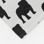 Aangepaste Bulldog Silhouet Fleece Deken (Hoek)
