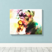 Aangepaste bulldog Waterverf schilderij Canvas Afdruk (Insitu (Houten vloer))