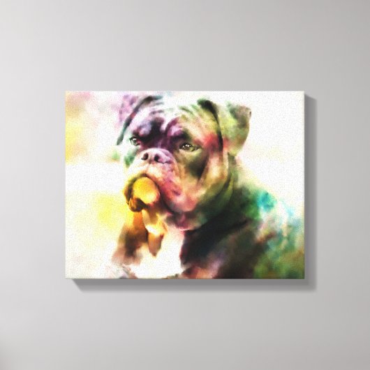 Aangepaste bulldog Waterverf schilderij Canvas Afdruk (Voorkant)