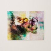 Aangepaste bulldog Waterverf schilderij Legpuzzel (Horizontaal)