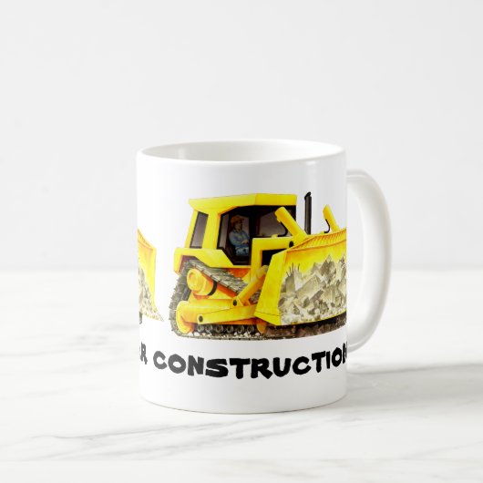 Aangepaste Bulldozer Construction Coffee Mok (Voorkant rechts)