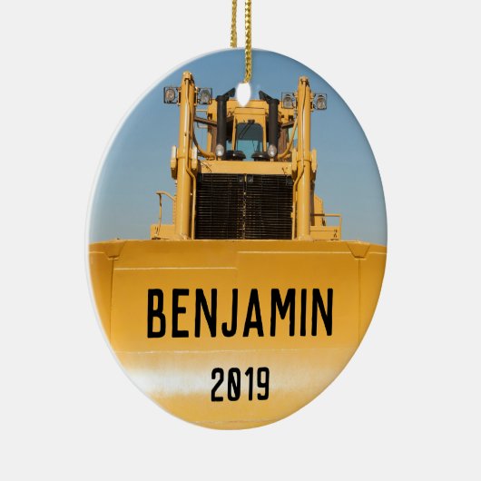 Aangepaste Bulldozer Tractor Keramisch Ornament (Rechts)