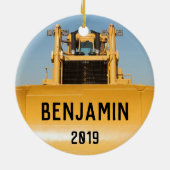 Aangepaste Bulldozer Tractor Keramisch Ornament (Achterkant)