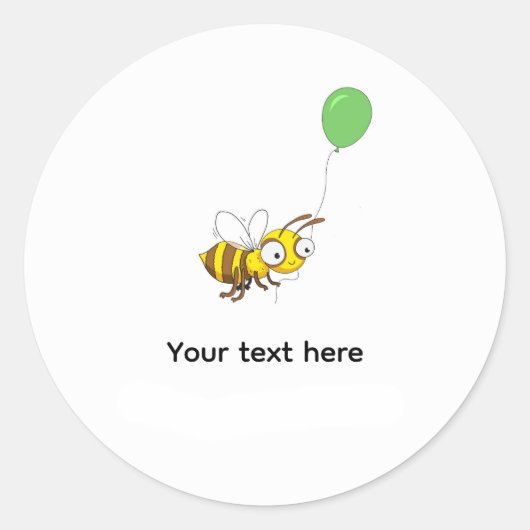 Aangepaste Bumble bee Verjaardag Ronde Sticker (Voorkant)