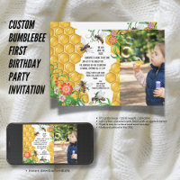 Aangepaste Bumblebee eerste uitnodiging voor geboo