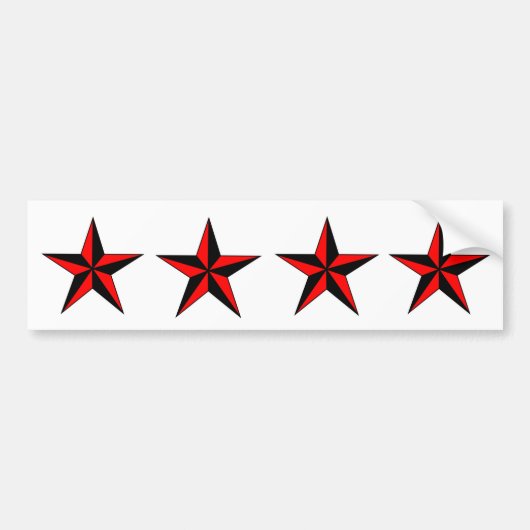 Aangepaste Bumperstickers ... Red Nautical Stars (Voorkant)