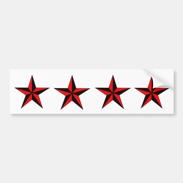Aangepaste Bumperstickers ... Red Nautical Stars (Voorkant)