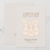 Aangepaste bunnies Pasen Feestdagenkaart (Voorkant / Achterkant)