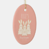 Aangepaste bunnies Pasen Keramisch Ornament (Rechts)