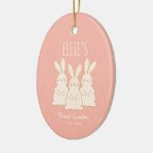 Aangepaste bunnies Pasen Keramisch Ornament (Links)