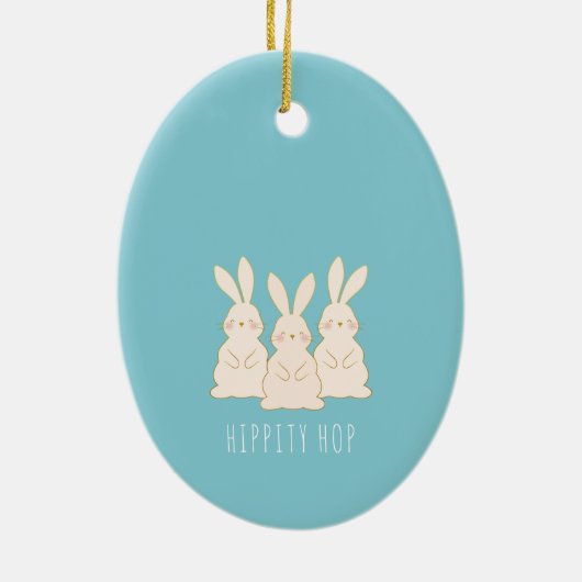 Aangepaste bunnies Pasen Keramisch Ornament (Achterkant)