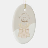 Aangepaste bunnies Pasen Keramisch Ornament (Rechts)