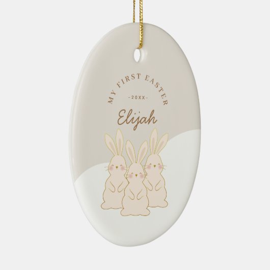 Aangepaste bunnies Pasen Keramisch Ornament (Rechts)