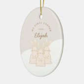 Aangepaste bunnies Pasen Keramisch Ornament (Links)
