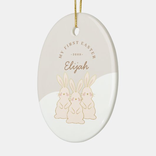 Aangepaste bunnies Pasen Keramisch Ornament (Links)