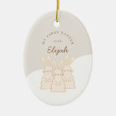 Aangepaste bunnies Pasen Keramisch Ornament (Voorkant)