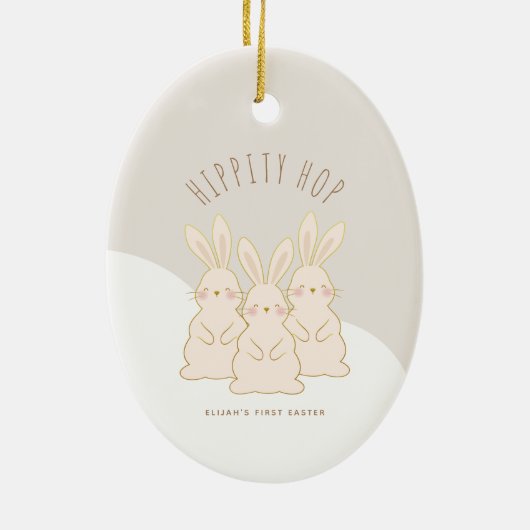 Aangepaste bunnies Pasen Keramisch Ornament (Achterkant)