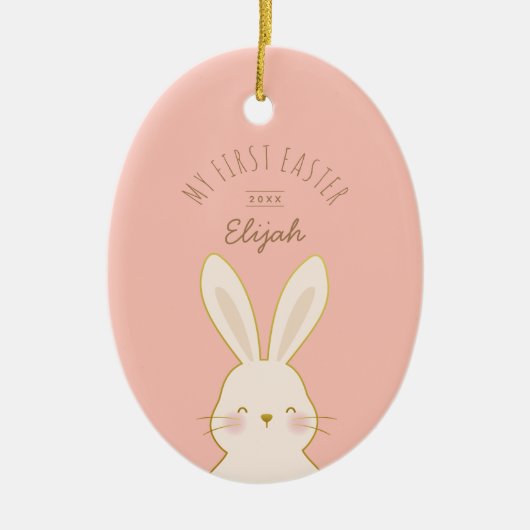 Aangepaste bunnies Pasen Keramisch Ornament (Voorkant)