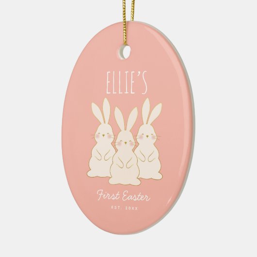 Aangepaste bunnies Pasen Keramisch Ornament (Links)
