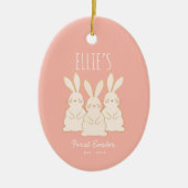 Aangepaste bunnies Pasen Keramisch Ornament (Voorkant)