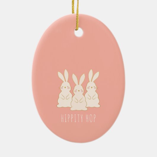 Aangepaste bunnies Pasen Keramisch Ornament (Achterkant)