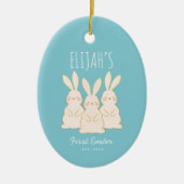 Aangepaste bunnies Pasen Keramisch Ornament (Voorkant)