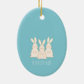 Aangepaste bunnies Pasen Keramisch Ornament (Achterkant)