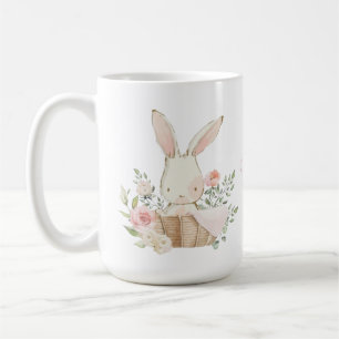 Aangepaste bunny Rabbit Pastel Flowers Koffiemok