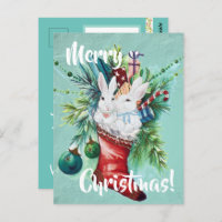 Aangepaste Bunny Rabbit Xmas die een blauw koffiep