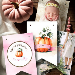 Aangepaste Bunting Banner Sjabloon Herfst Verjaard
