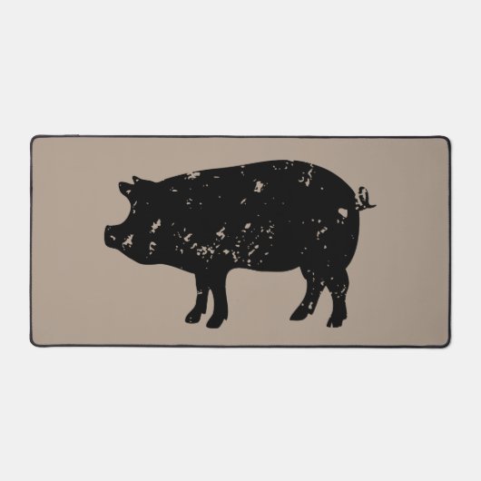 Aangepaste bureaumat met varkenssilhouet (Voorkant)