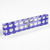 Aangepaste bureaunaam Bord Blue Daisies Daisy Naambordje
