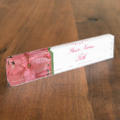 Aangepaste bureaunaam Bord Poinsettia Kerstbloem Naambordje (Zijkant)