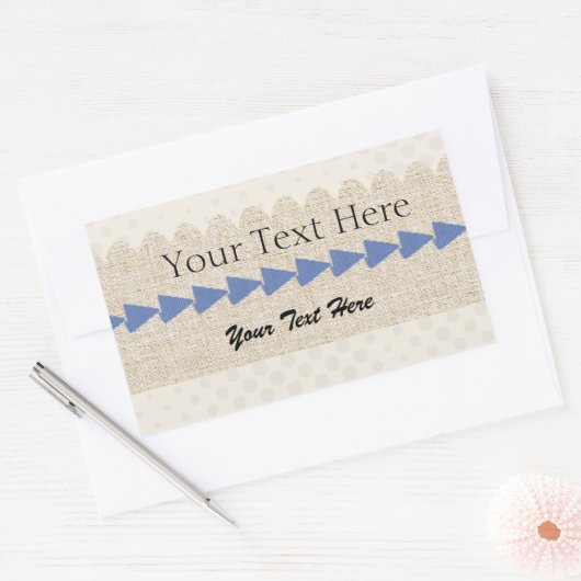 Aangepaste burlap stof getextureerde pijl label (Envelop)