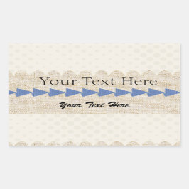 Aangepaste burlap stof getextureerde pijl label