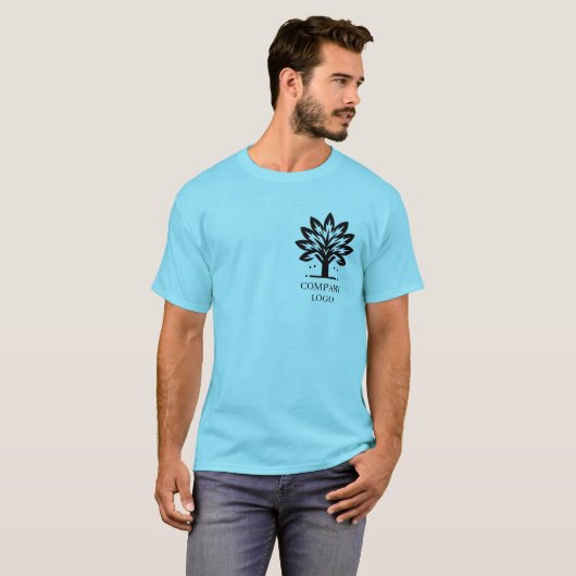 Aangepaste Business Branded Logo QR Scan Code Teks T-shirt (Voorkant volledig)