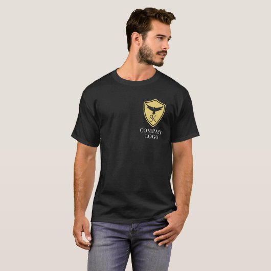Aangepaste Business Branded Logo QR Scan Code Teks T-shirt (Voorkant volledig)