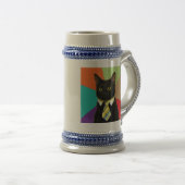 Aangepaste Business Cat Beer Stein Bierpul (Voorkant rechts)