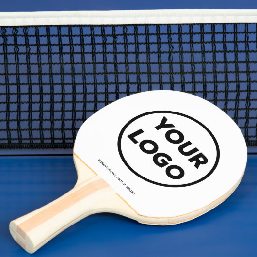 Aangepaste Business Company Logo en website Brande Tafeltennisbatje (Insitu)