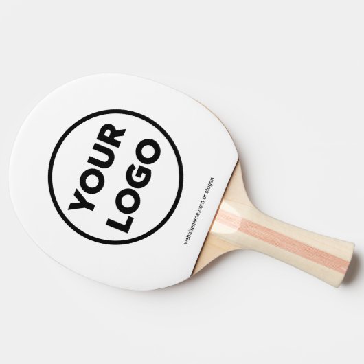 Aangepaste Business Company Logo en website Brande Tafeltennisbatje (Zijkant)