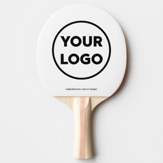 Aangepaste Business Company Logo en website Brande Tafeltennisbatje (Voorkant)