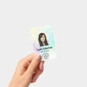 Aangepaste Business Employee Photo Bar Code Glitte Badge (Handheld)