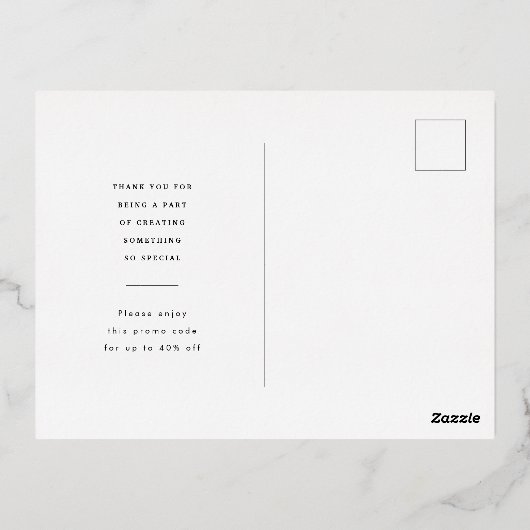 Aangepaste Business Gold Foil Hartelijk dank Brief Folie Uitnodiging Briefkaart (Achterkant)