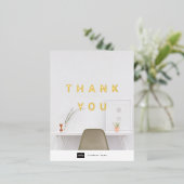 Aangepaste Business Gold Foil Hartelijk dank Brief Folie Uitnodiging Briefkaart (Staand Voorkant)