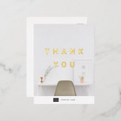 Aangepaste Business Gold Foil Hartelijk dank Brief Folie Uitnodiging Briefkaart (Voorkant / Achterkant)