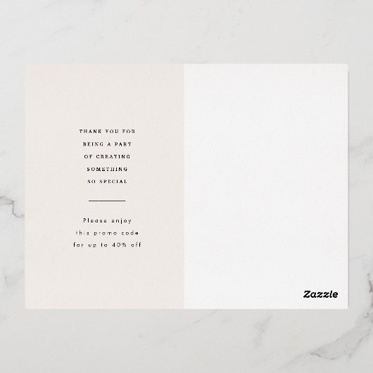 Aangepaste Business Gold Foil Hartelijk dank Brief Folie Uitnodiging Briefkaart (Achterkant)