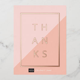 Aangepaste Business Gold Foil Hartelijk dank Brief Folie Uitnodiging Briefkaart