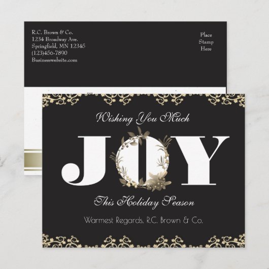 Aangepaste Business Holiday Greetings Joy Feestdagenkaart (Voorkant / Achterkant)