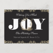 Aangepaste Business Holiday Greetings Joy Feestdagenkaart (Voorkant)