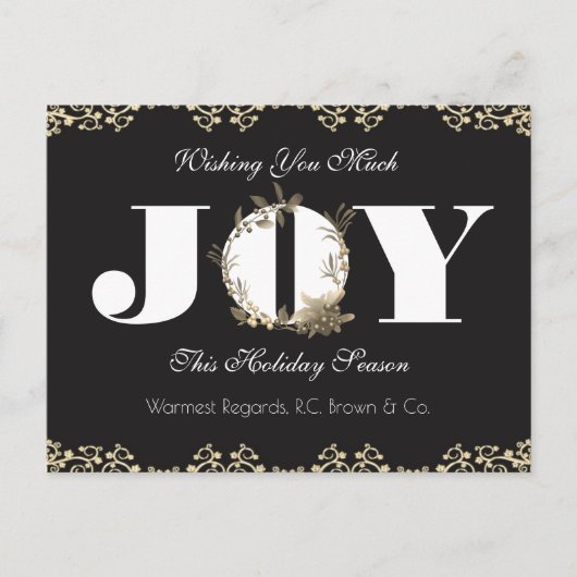 Aangepaste Business Holiday Greetings Joy Feestdagenkaart (Voorkant)